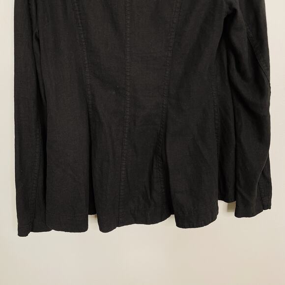 Free People Linen Blend Blazer Black XSmall XS Single Button Casual Lightweight - Picture 5 of 9
